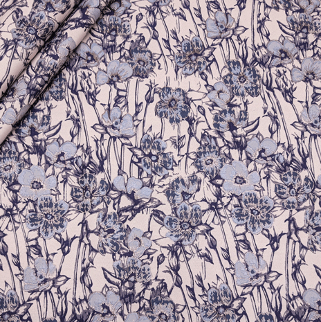 پارچه ژاکارد پنبه 4095 رنگ سرمه ای بنفش 