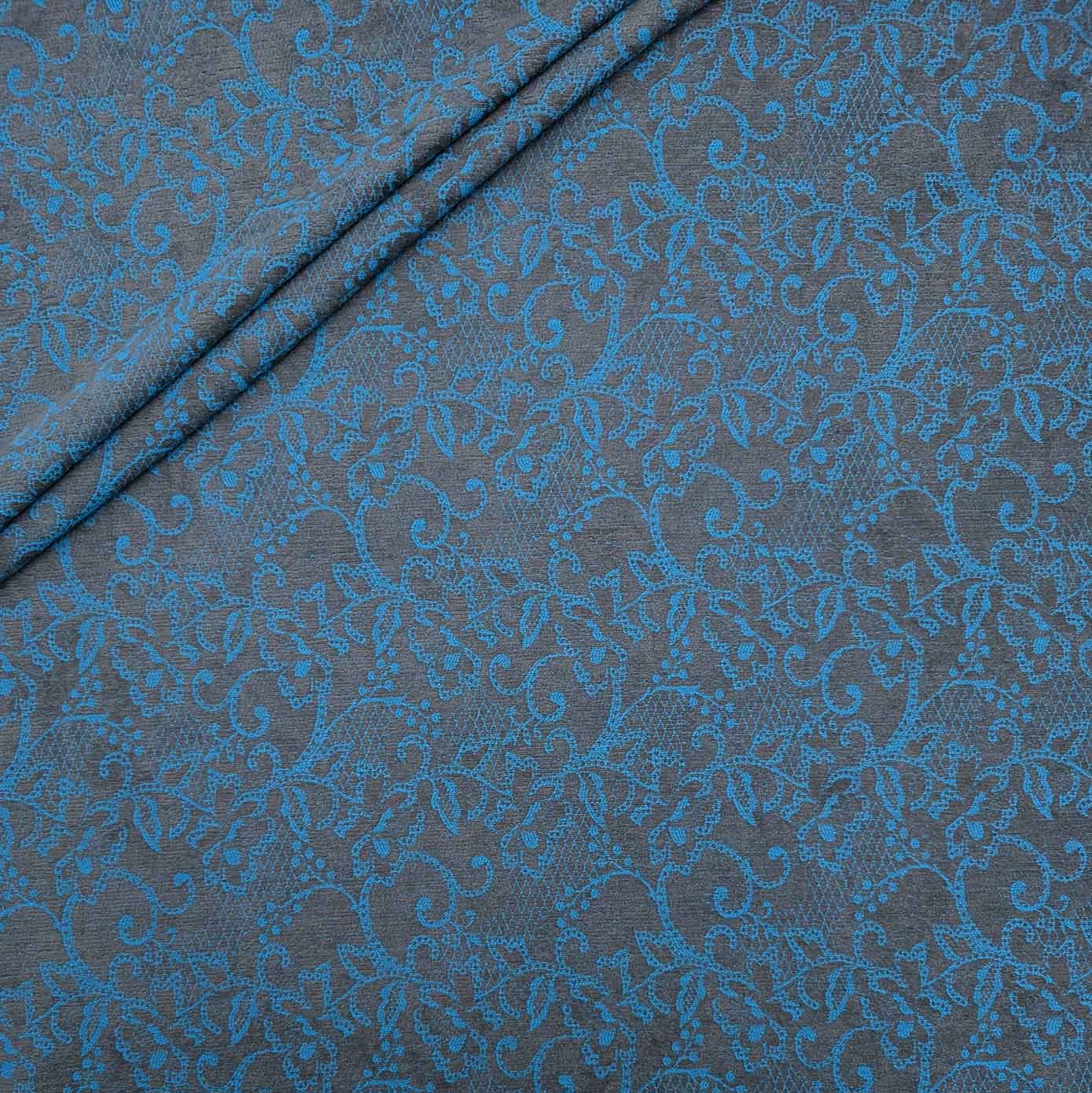 پارچه ژاکارد بوکله 223 رنگ طوسی آبی 