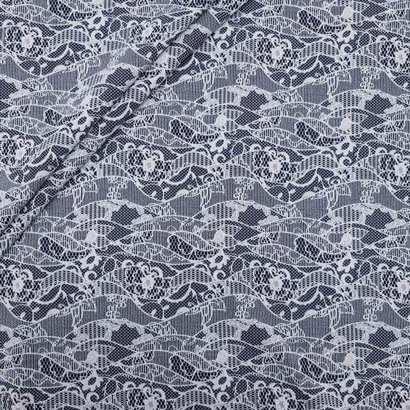 پارچه ژاکارد دانتل ترک رنگ سرمه ای سیر 