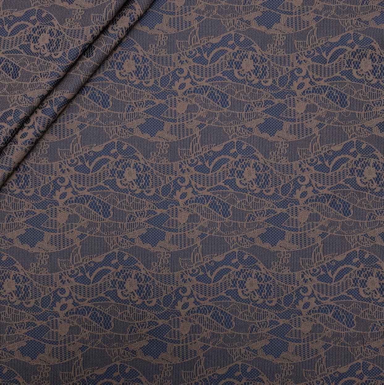 پارچه ژاکارد دانتل ترک رنگ شکلاتی سرمه ای 