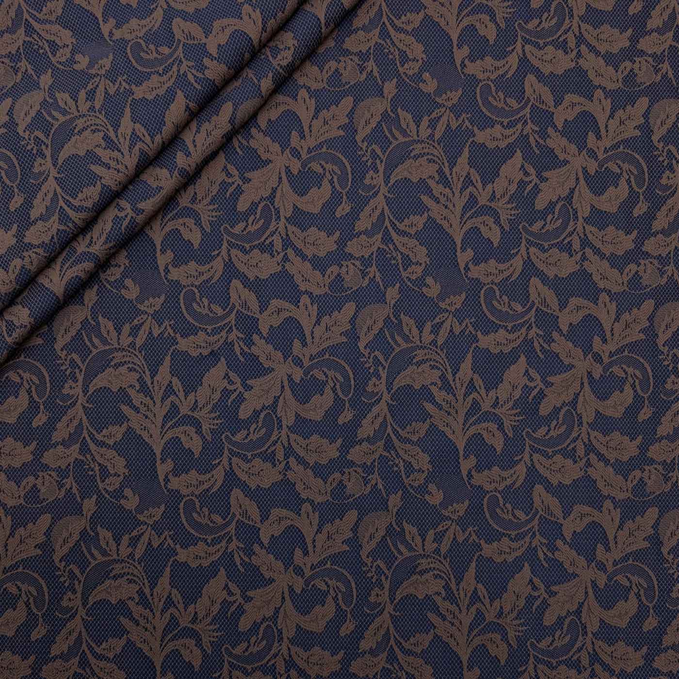 پارچه ژاکارد دانتل 225 رنگ سرمه ای شکلاتی 