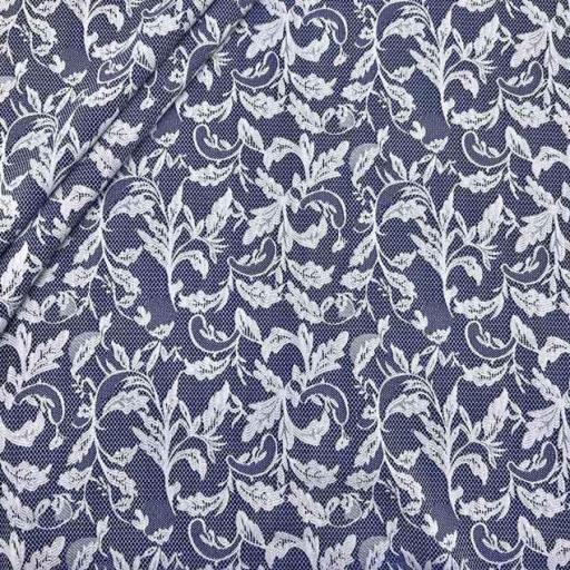 پارچه ژاکارد دانتل 225 رنگ سرمه ای سفید 