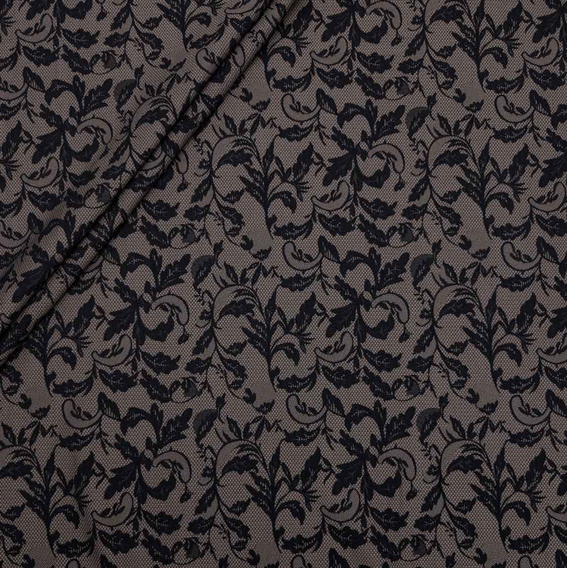 پارچه ژاکارد دانتل 225 رنگ مشکی شکلاتی 