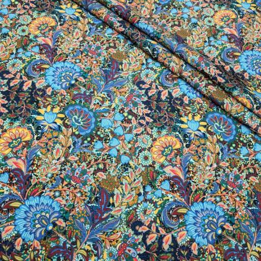 پارچه کتان لمه طرحدار رنگ 65 