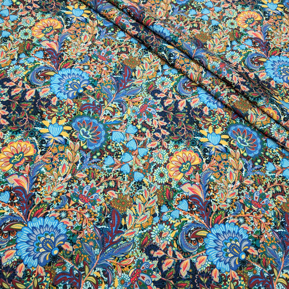 پارچه کتان لمه طرحدار رنگ 65 