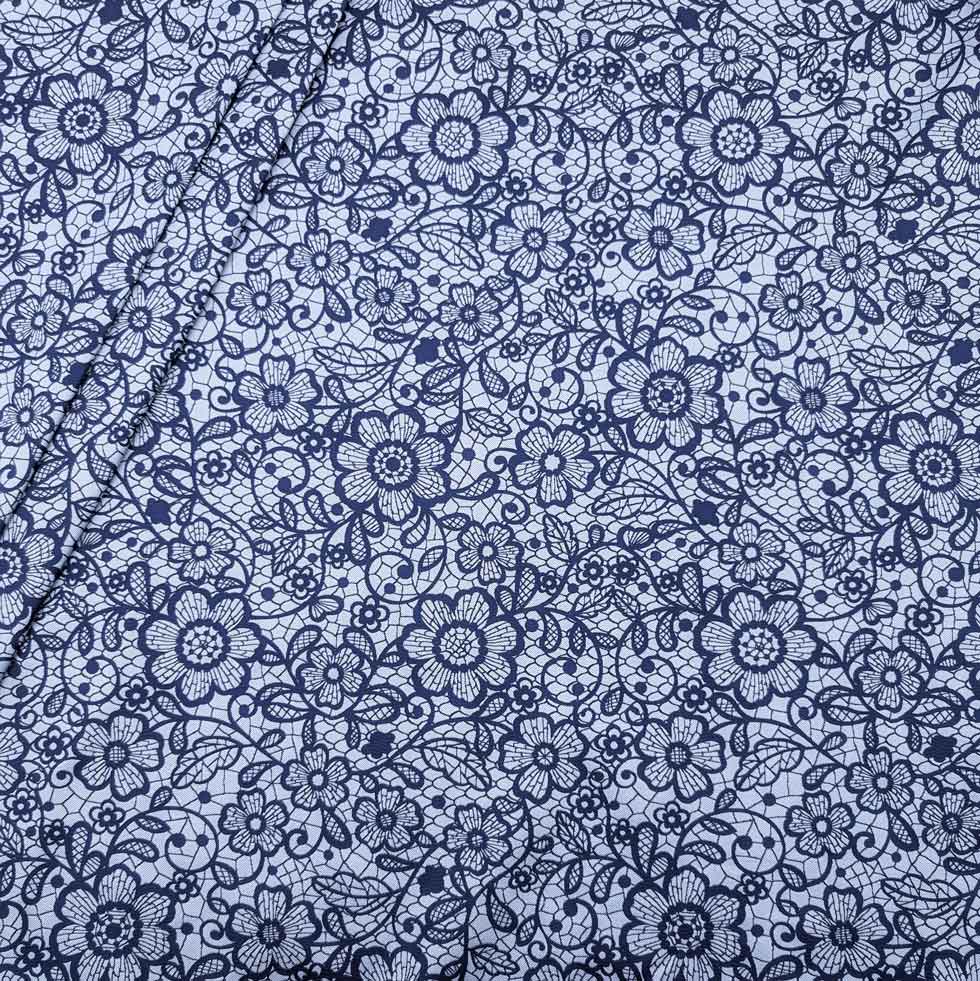 پارچه ژاکارد کتان دورو 227 رنگ سرمه ای آبی 