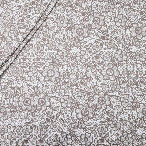 پارچه ژاکارد کتان دورو 227 رنگ کاراملی سفید 