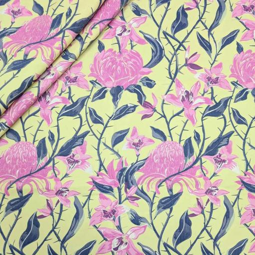 پارچه ژاکارد پنبه p4051 رنگ فسفری صورتی 