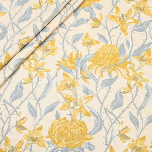 پارچه ژاکارد پنبه p4051 رنگ کرم کهربایی 