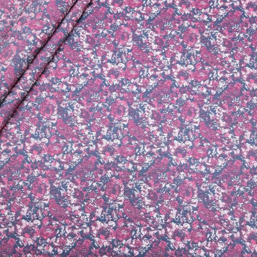 پارچه ژاکارد پنبه  p4069 رنگ سرمه ای سرخابی 