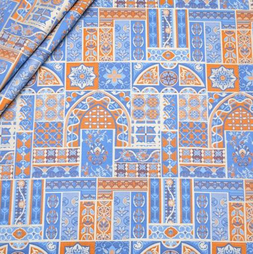 پارچه ژاکارد پنبه p4072 رنگ 58-62-27 