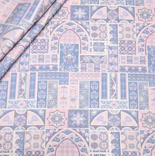 پارچه ژاکارد پنبه p4072 رنگ 59-31-16 