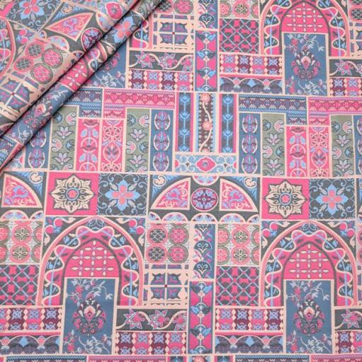 پارچه ژاکارد پنبه p4072 رنگ 58-55-17 