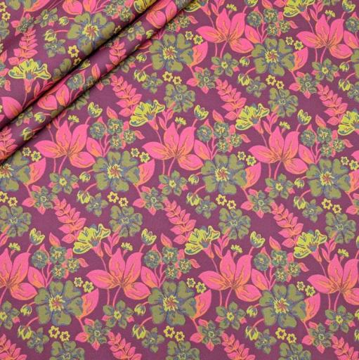 پارچه ژاکارد پنبه  p4071 رنگ ارغوانی سرخابی 