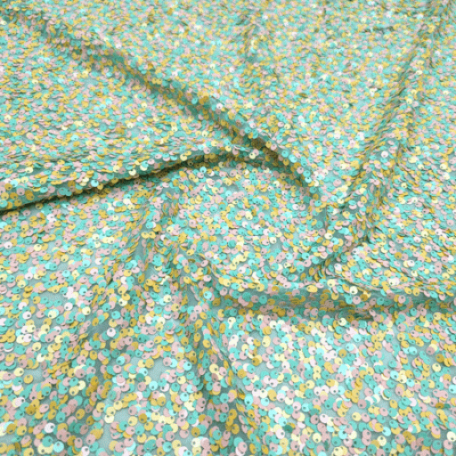 پارچه تور پولک دوزی مولتی رنگ 10 مولتی کالر 