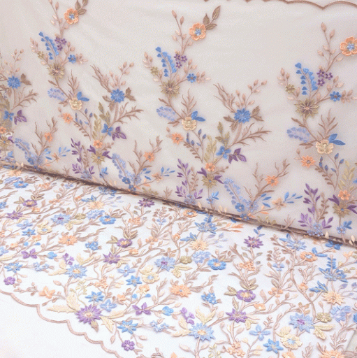 پارچه تور گلدوزی رنگ 1-9 