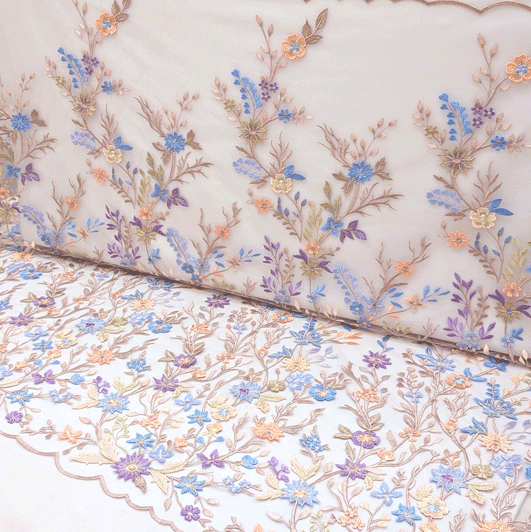 پارچه تور گلدوزی رنگ 1-9 