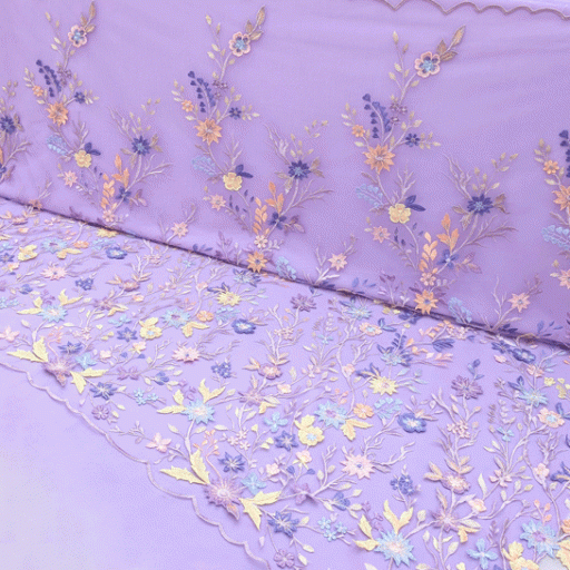 پارچه تور گلدوزی رنگ 1-8 