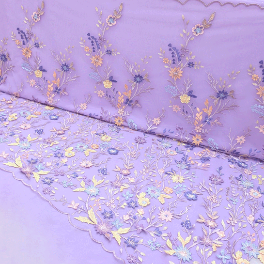 پارچه تور گلدوزی رنگ 1-8 