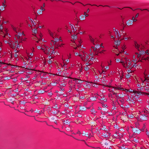 پارچه تور گلدوزی رنگ 1-10 