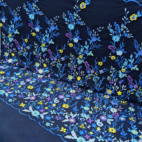 پارچه تور گلدوزی رنگ 1-11 