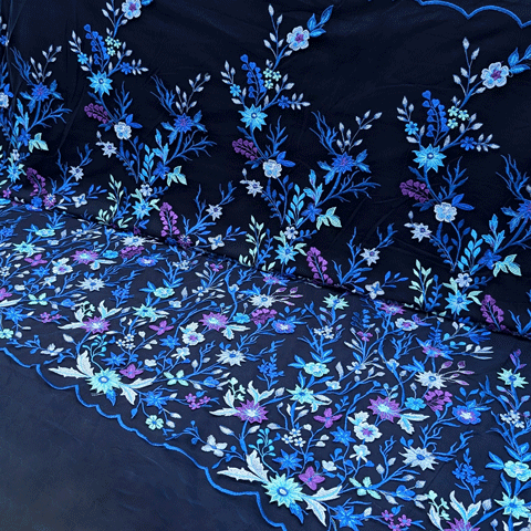 پارچه تور گلدوزی رنگ 1-12 