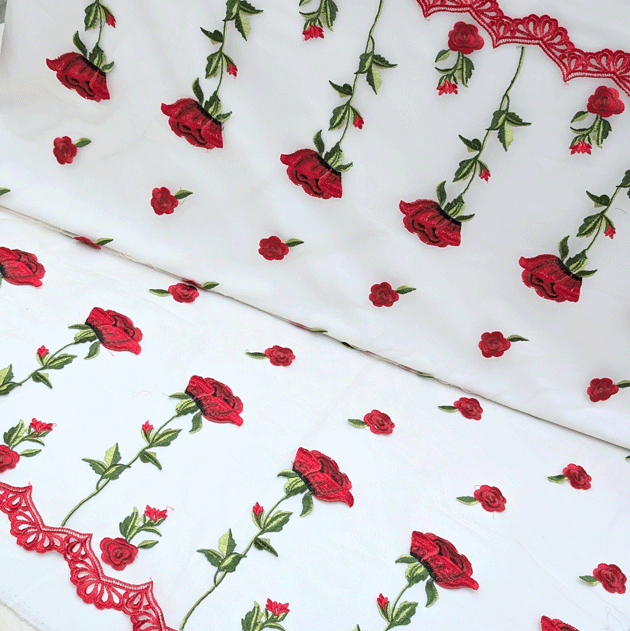 پارچه تور گلدوزی رنگ 17 