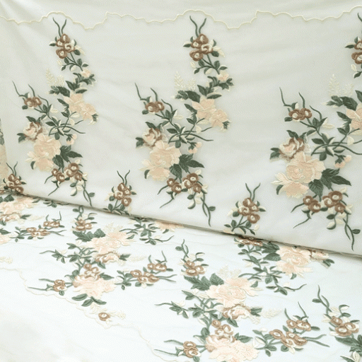 پارچه تور گلدوزی رنگ 18 