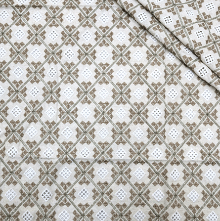 پارچه لینن برودری 18 رنگ کاراملی 