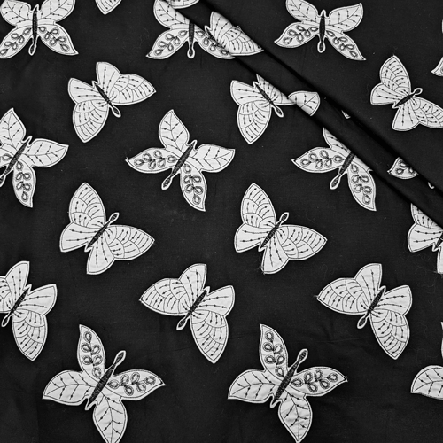 پارچه لینن پچ ورک رنگ مشکی 