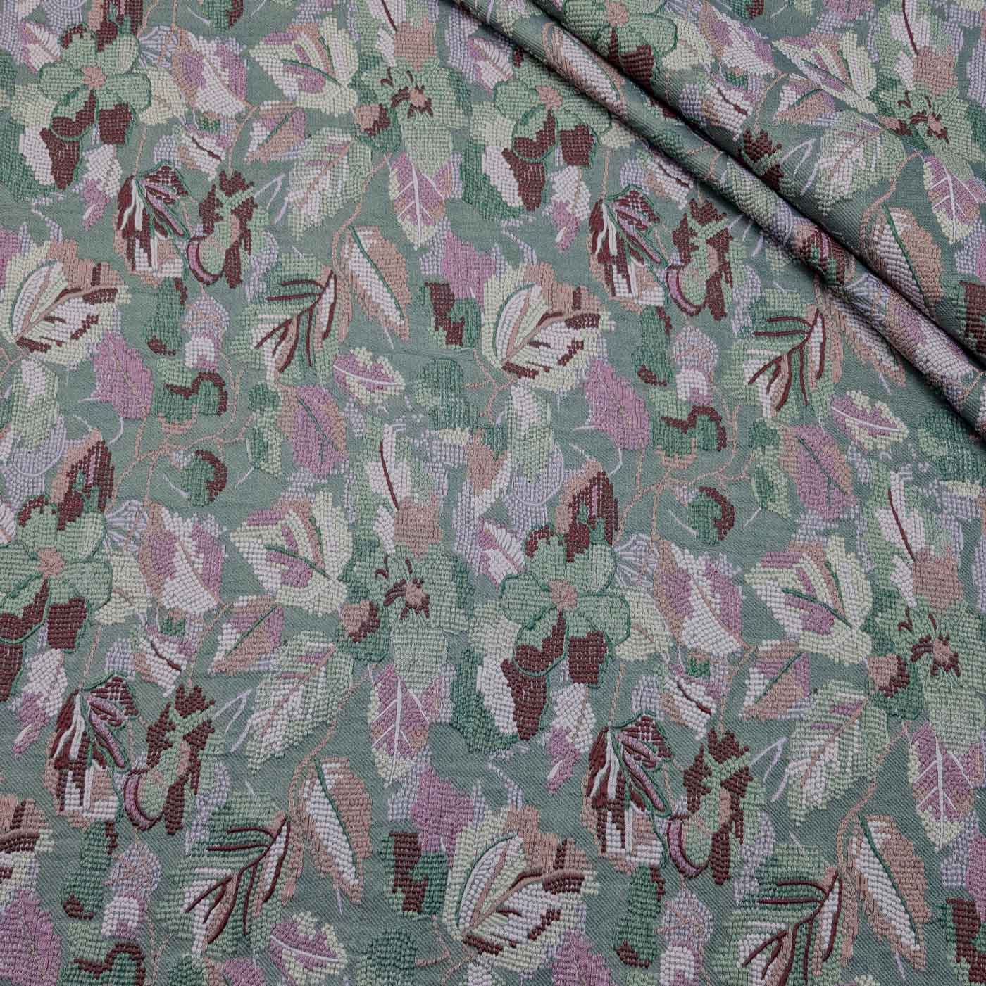 پارچه ژاکارد ترک 231 رنگ طوسی سبز 