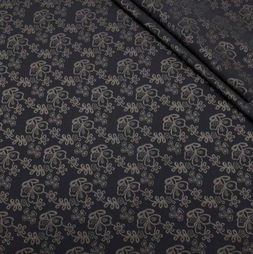 پارچه ژاکارد پنبه ترک 232 رنگ مشکی طلایی 