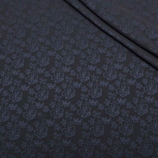 پارچه ژاکارد پنبه ترک 232 رنگ مشکی سرمه ای 