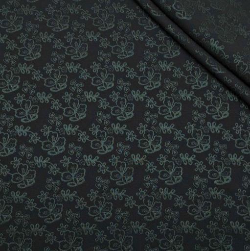 پارچه ژاکارد پنبه ترک 232 رنگ مشکی یشمی 