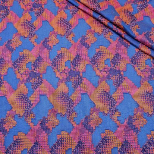 پارچه ژاکارد کسمه ترک 233 رنگ درباری صورتی 