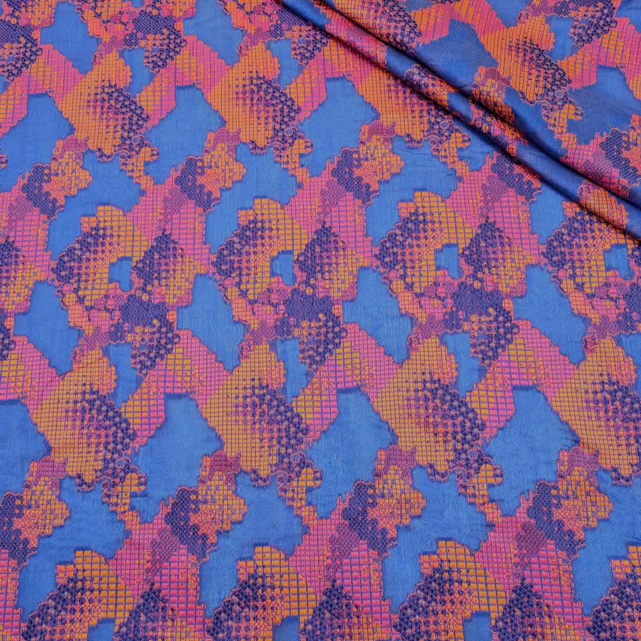 پارچه ژاکارد کسمه ترک 233 رنگ درباری صورتی 