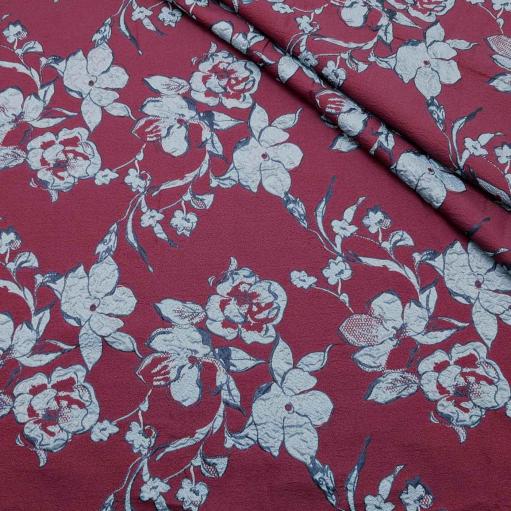 پارچه ژاکارد پفکی ترک 230 رنگ عنابی 