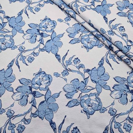 پارچه ژاکارد پفکی ترک 230 رنگ آسمانی 