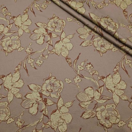 پارچه ژاکارد پفکی ترک 230 رنگ کاراملی 