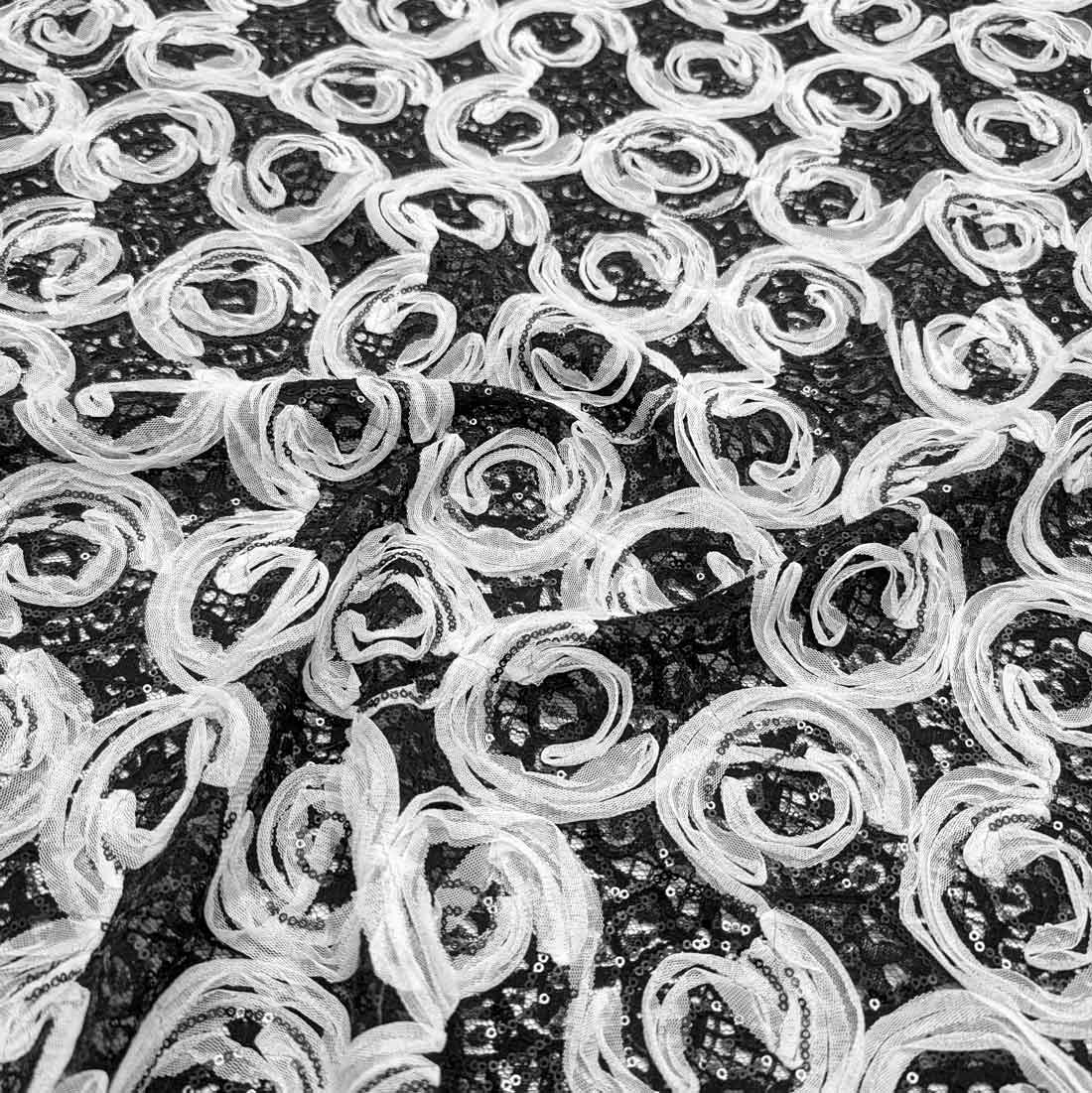 پارچه دانتل پچ ورک 9 رنگ سفید مشکی 