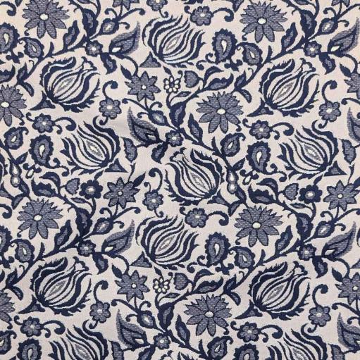 پارچه ژاکارد پنبه لمه 4094 رنگ سرمه ای 