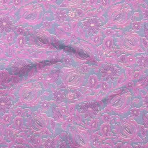 پارچه ژاکارد پنبه لمه 4094 رنگ طوسی صورتی 