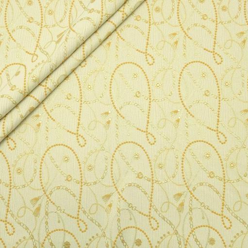 پارچه ژاکارد پنبه KP027 رنگ زرد 