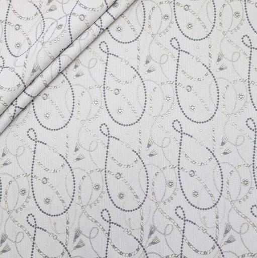 پارچه ژاکارد پنبه KP027 رنگ سرمه ای 