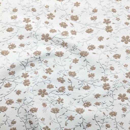 پارچه ژاکارد پنبه لمه 2029 رنگ کاراملی 