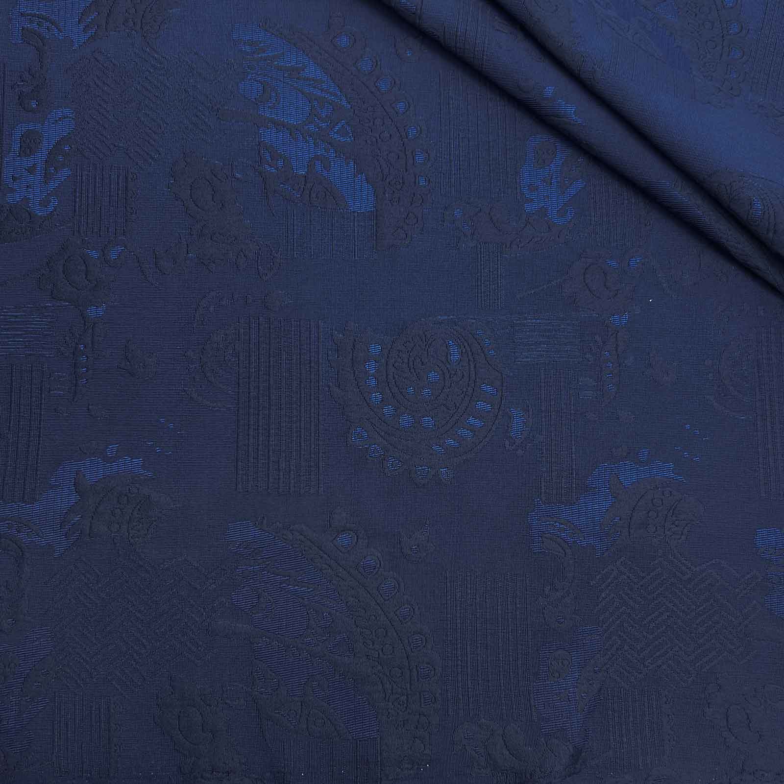 پارچه ژاکارد کتان 234 رنگ سرمه ای 