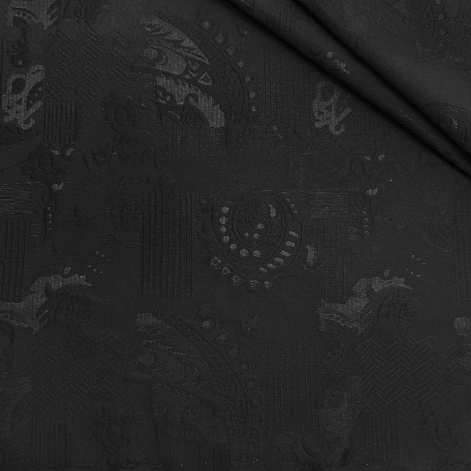 پارچه ژاکارد کتان 234 رنگ مشکی 