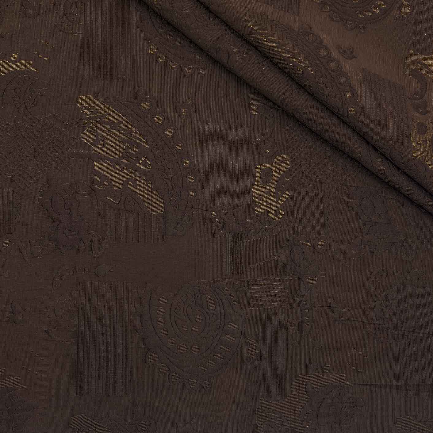 پارچه ژاکارد کتان 234 رنگ شکلاتی 
