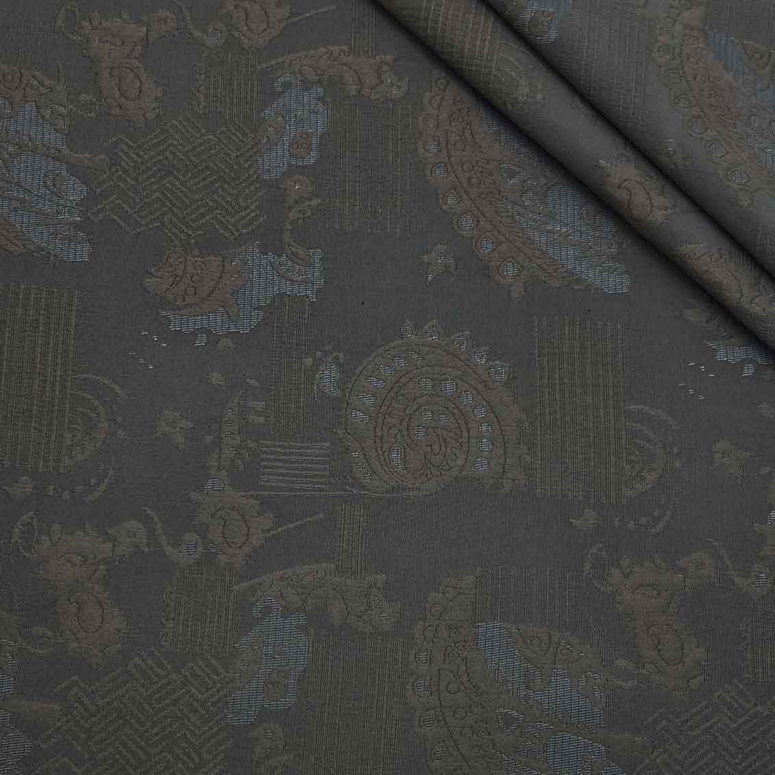 پارچه ژاکارد کتان 234 رنگ طوسی سبز 