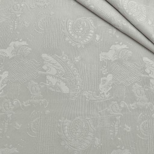 پارچه ژاکارد کتان 234 رنگ کرم یخی 